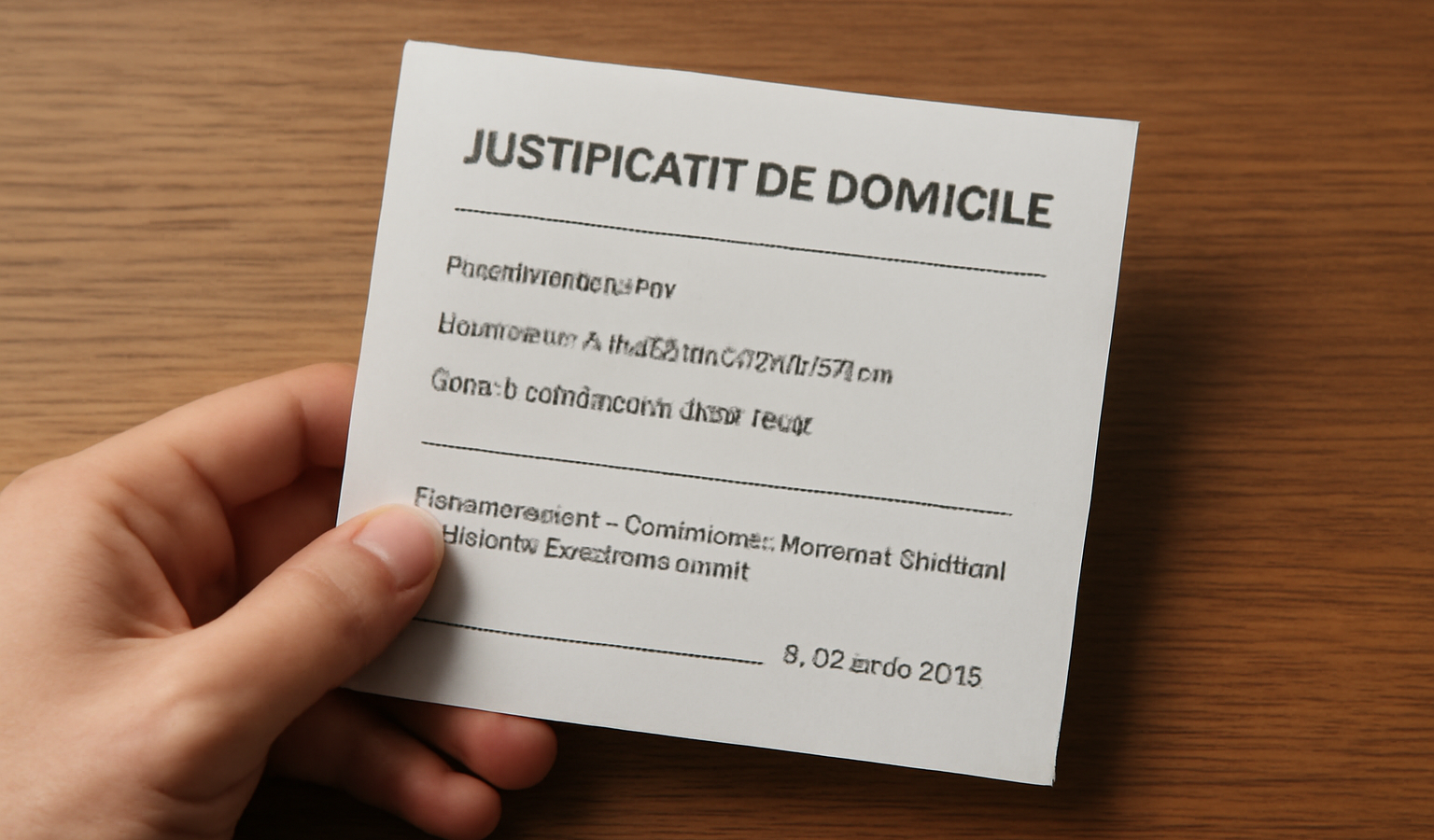 main tenant un justificatif de domicile sur table
