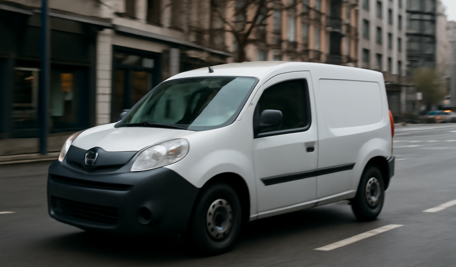 petit utilitaire circulant en zone urbaine