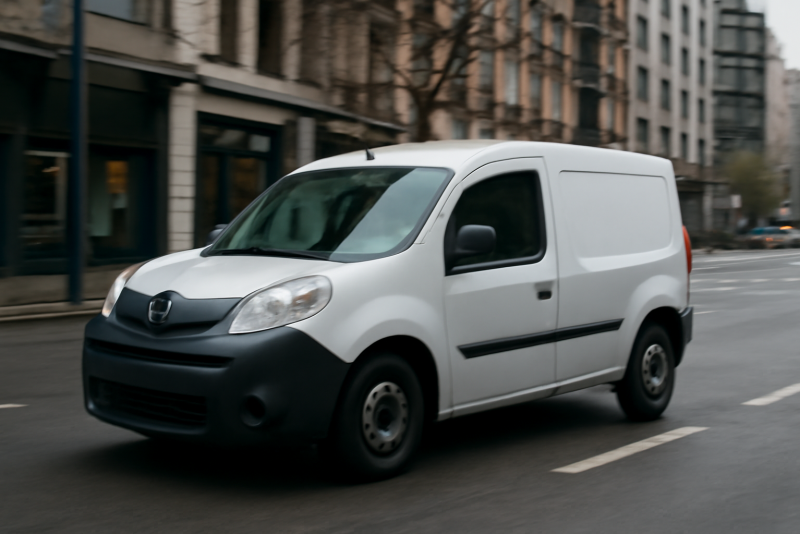 petit utilitaire circulant en zone urbaine