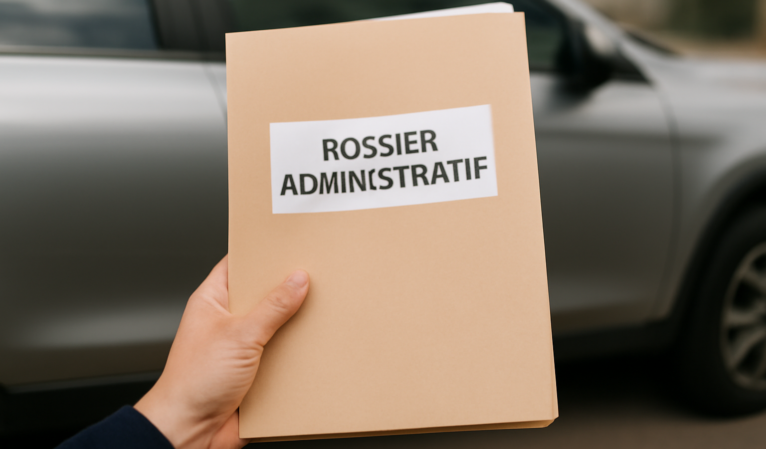 main tenant dossier administratif pres d un vehicule