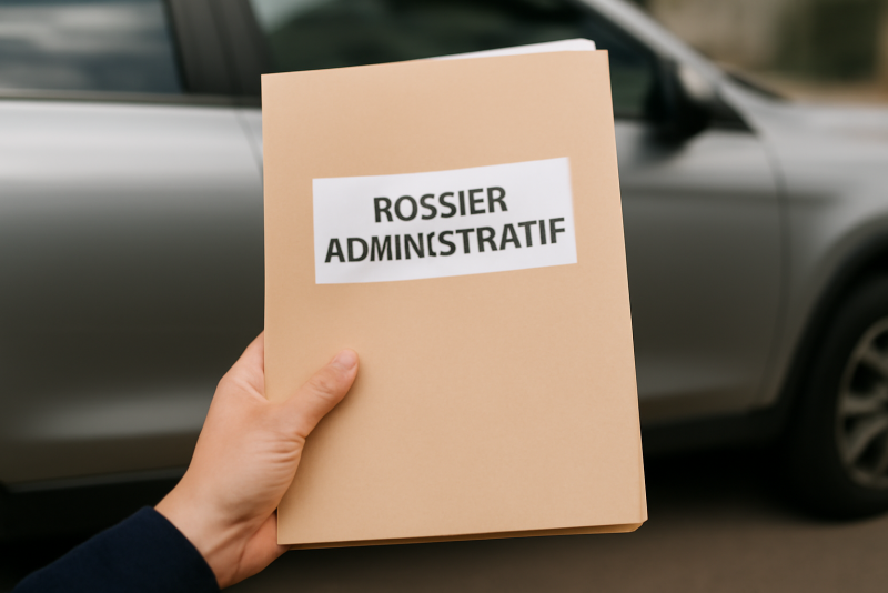 main tenant dossier administratif pres d un vehicule