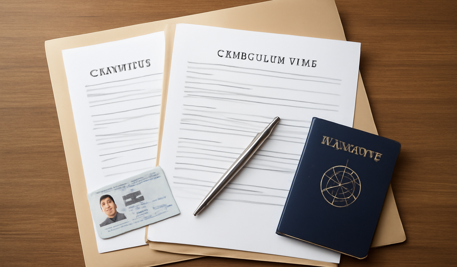 dossier avec pièces justificatives posées sur table