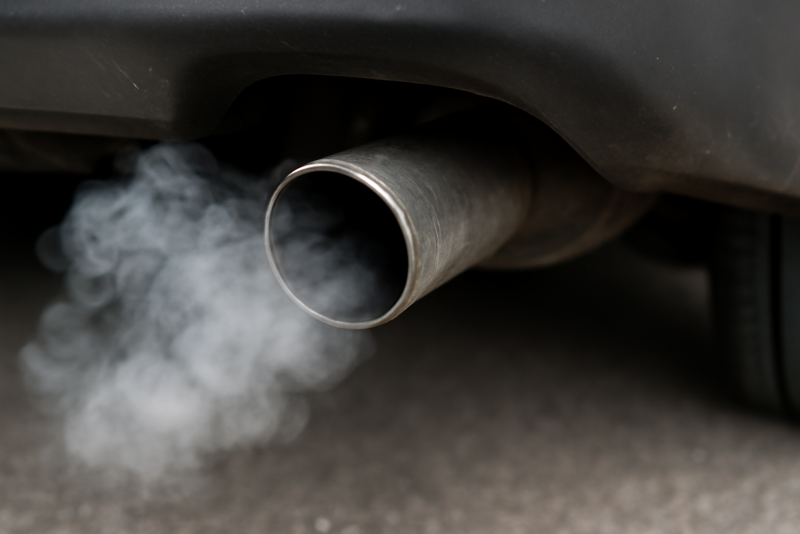 échappement de voiture émettant fumée légère