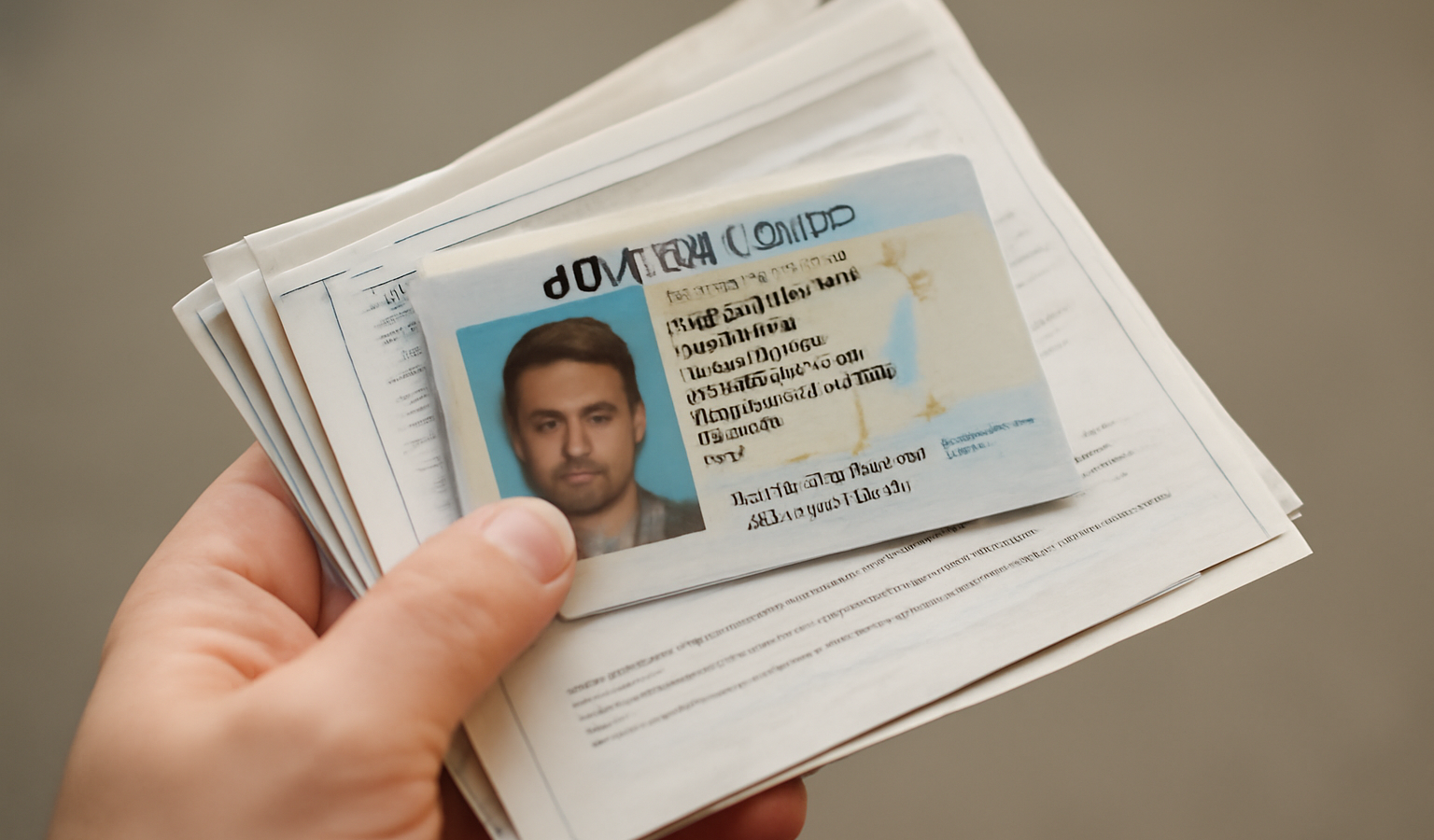 main tenant copie de permis et papiers