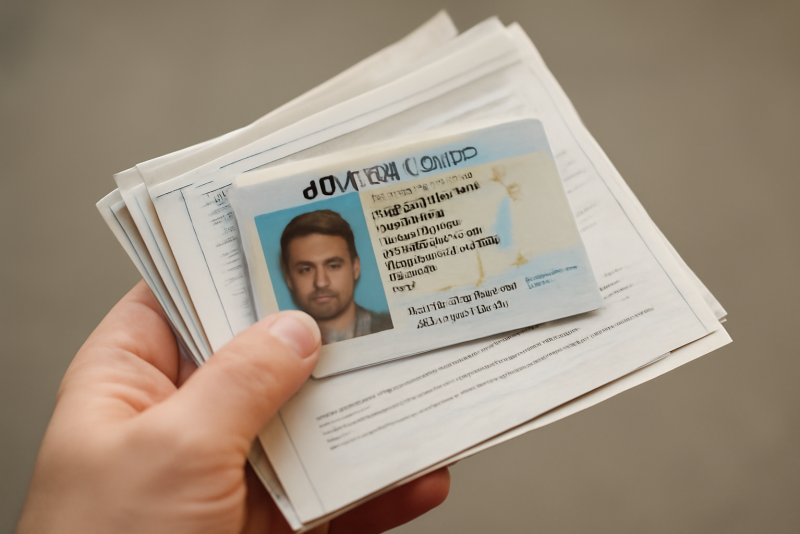 main tenant copie de permis et papiers