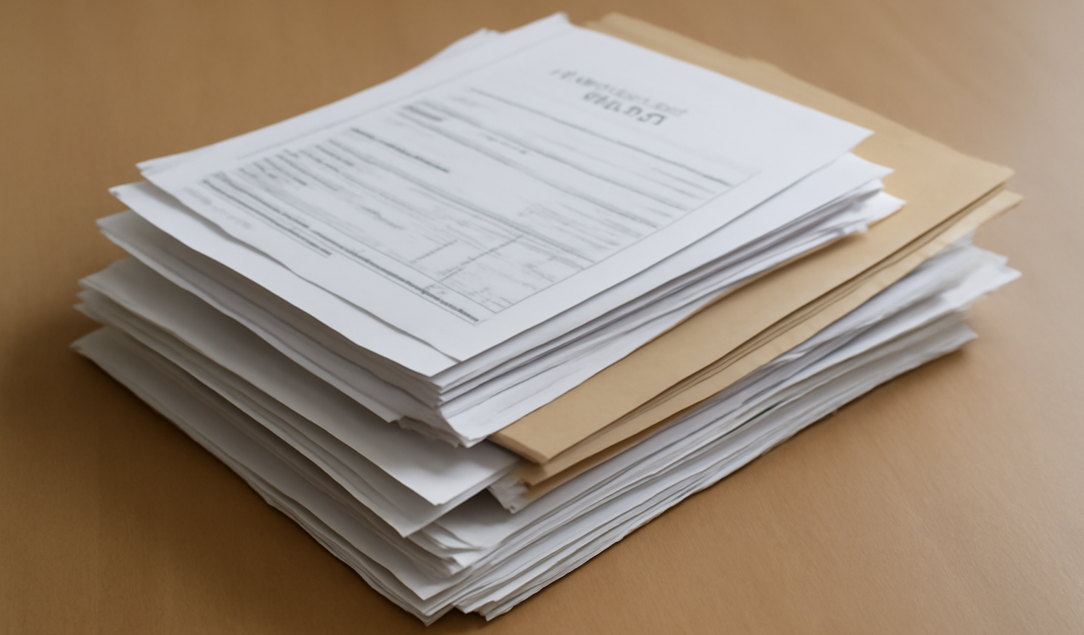 pile de justificatifs et dossier administratif