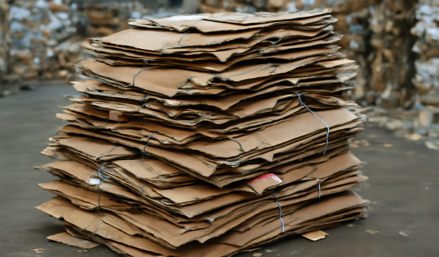 cartons retour empiles dans zone de tri