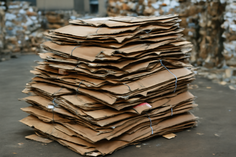 cartons retour empiles dans zone de tri