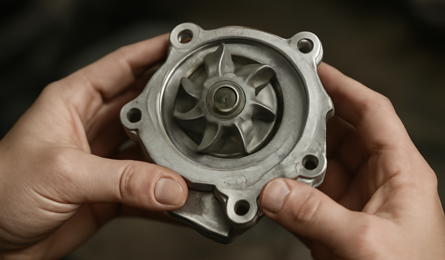 mains tenant une piece automobile