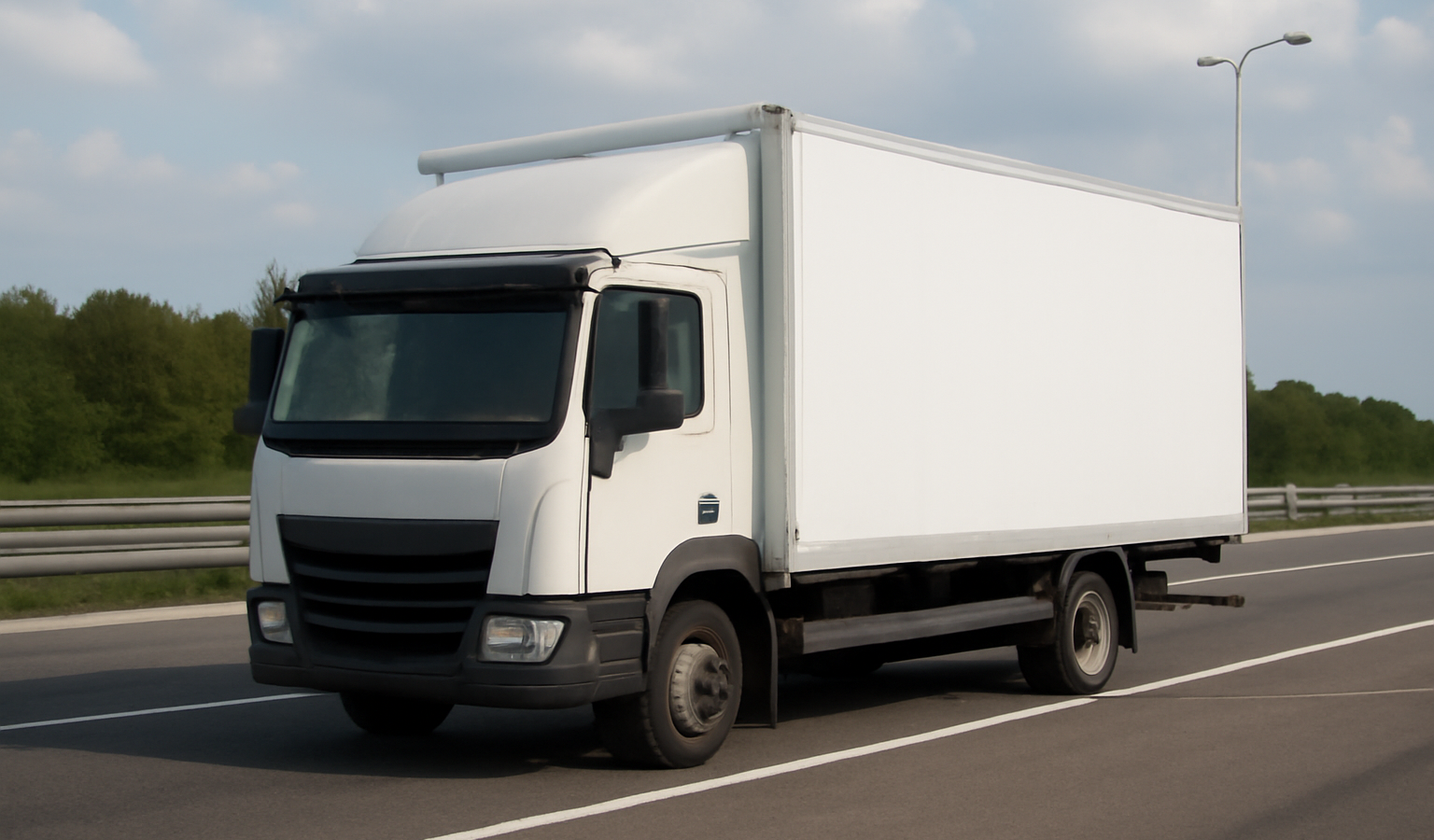 camion de livraison sur aire d'autoroute