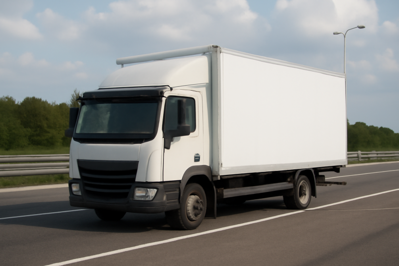 camion de livraison sur aire d'autoroute