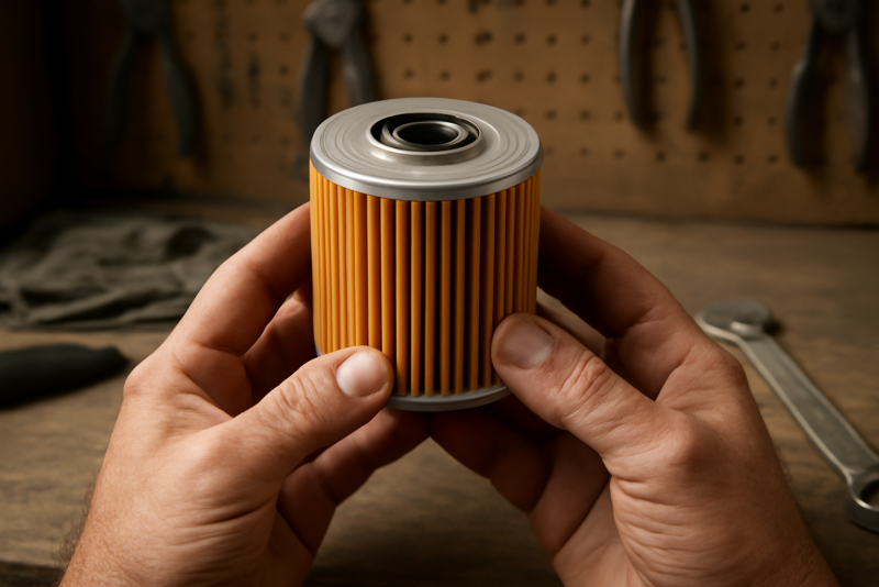 mains tenant filtre moteur devant etabli