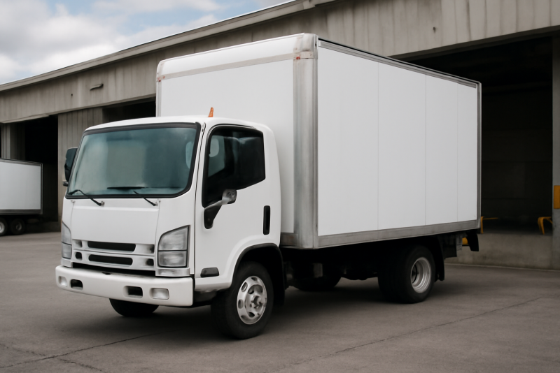 camion de livraison urbain au depot