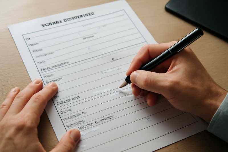 mains remplissant formulaire administratif voiture