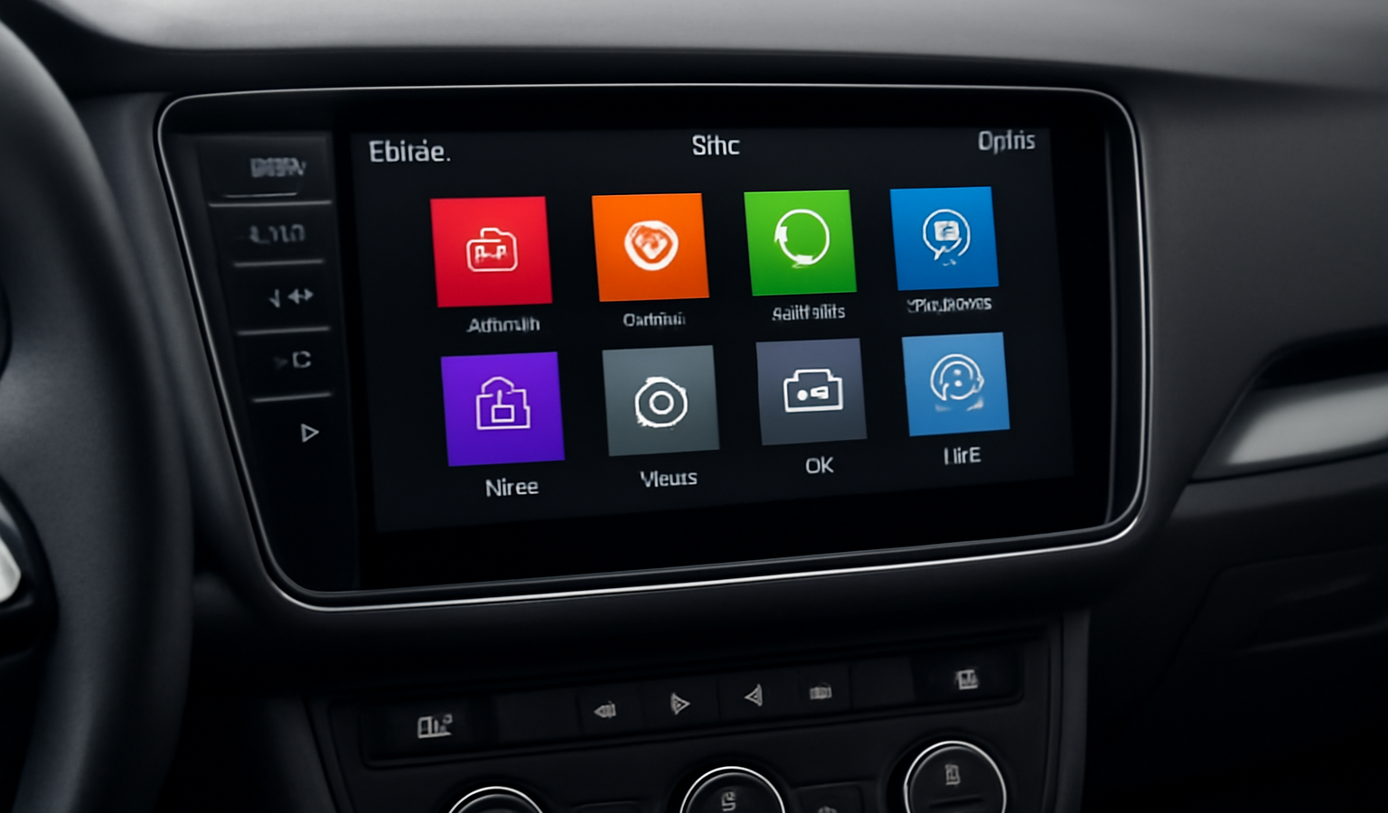 ecran tactile voiture moderne allume