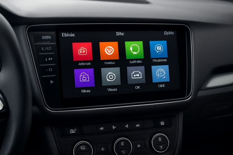 ecran tactile voiture moderne allume