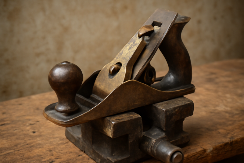 piece ancienne posee sur un etau