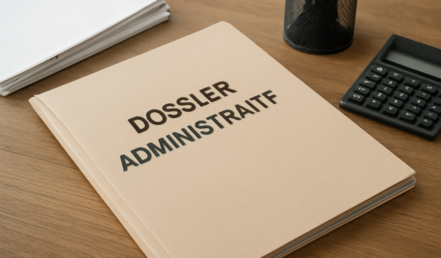 dossier administratif pose sur un bureau