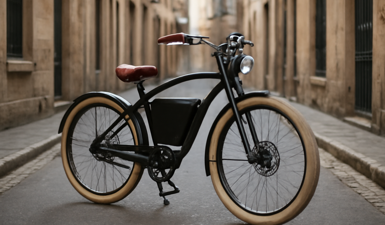 velo electrique style vintage dans rue