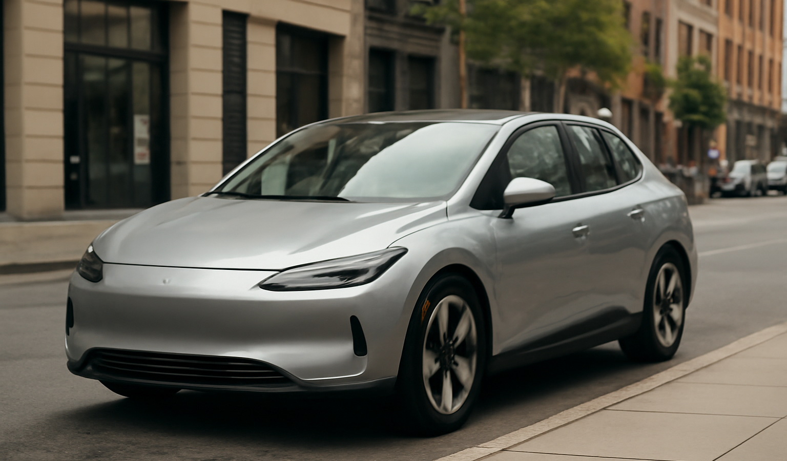 voiture electrique garée en ville