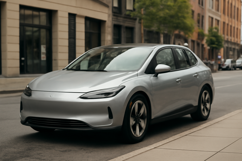 voiture electrique garée en ville