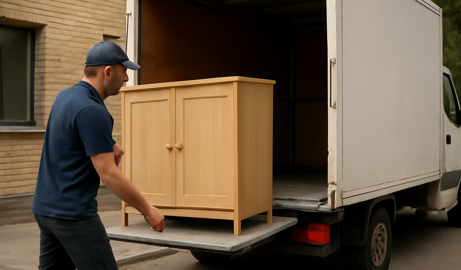 camion de livraison chargeant un meuble