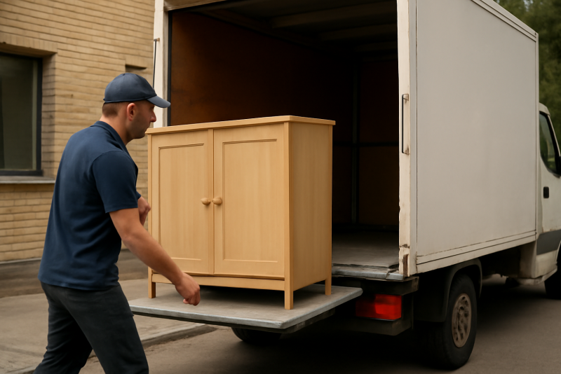 camion de livraison chargeant un meuble