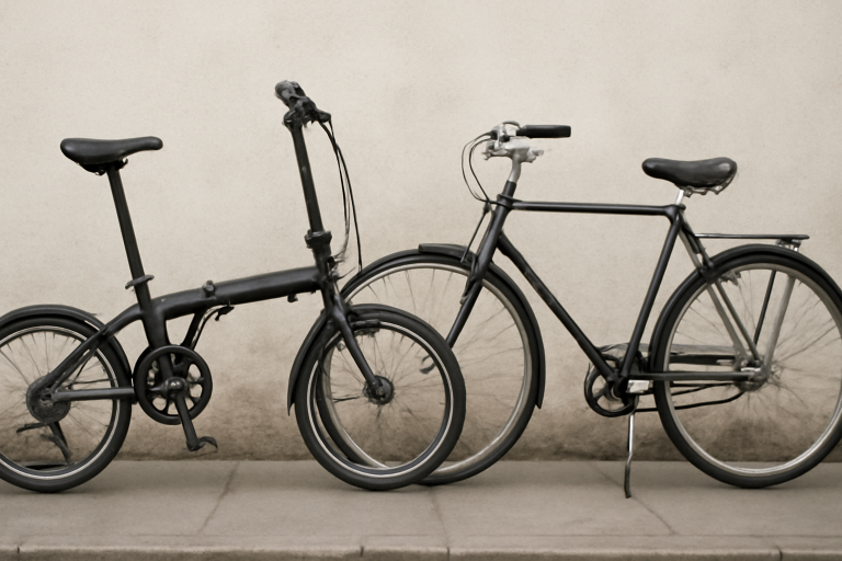 velo pliant et velo classique cote a cote