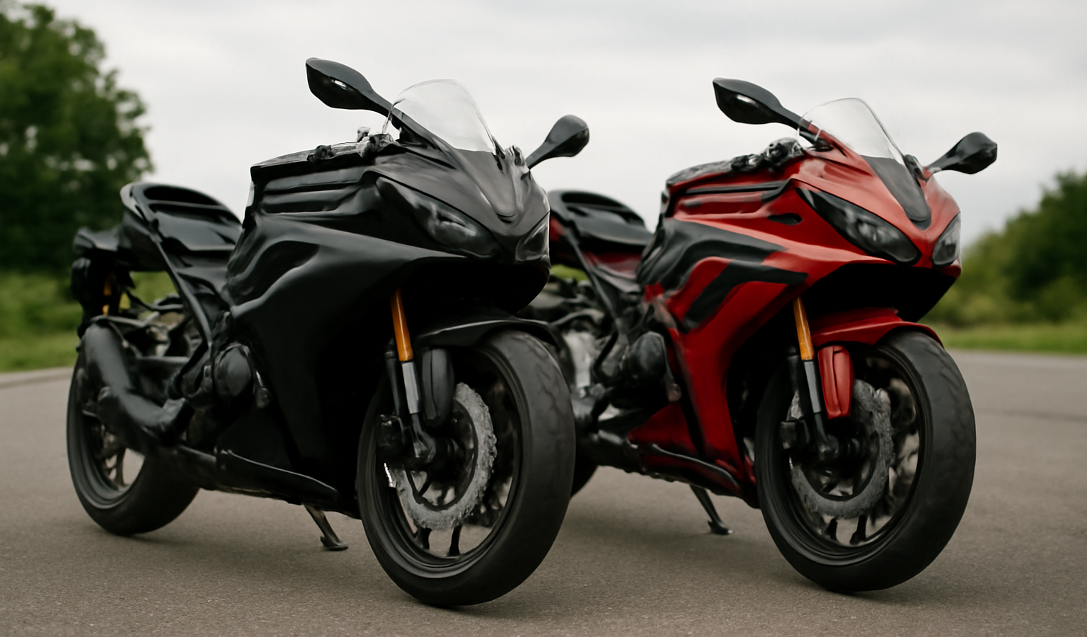 deux motos sportives garées cote a cote