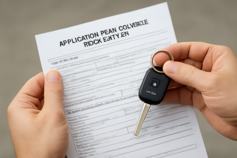 mains tenant formulaire d'immatriculation et clés