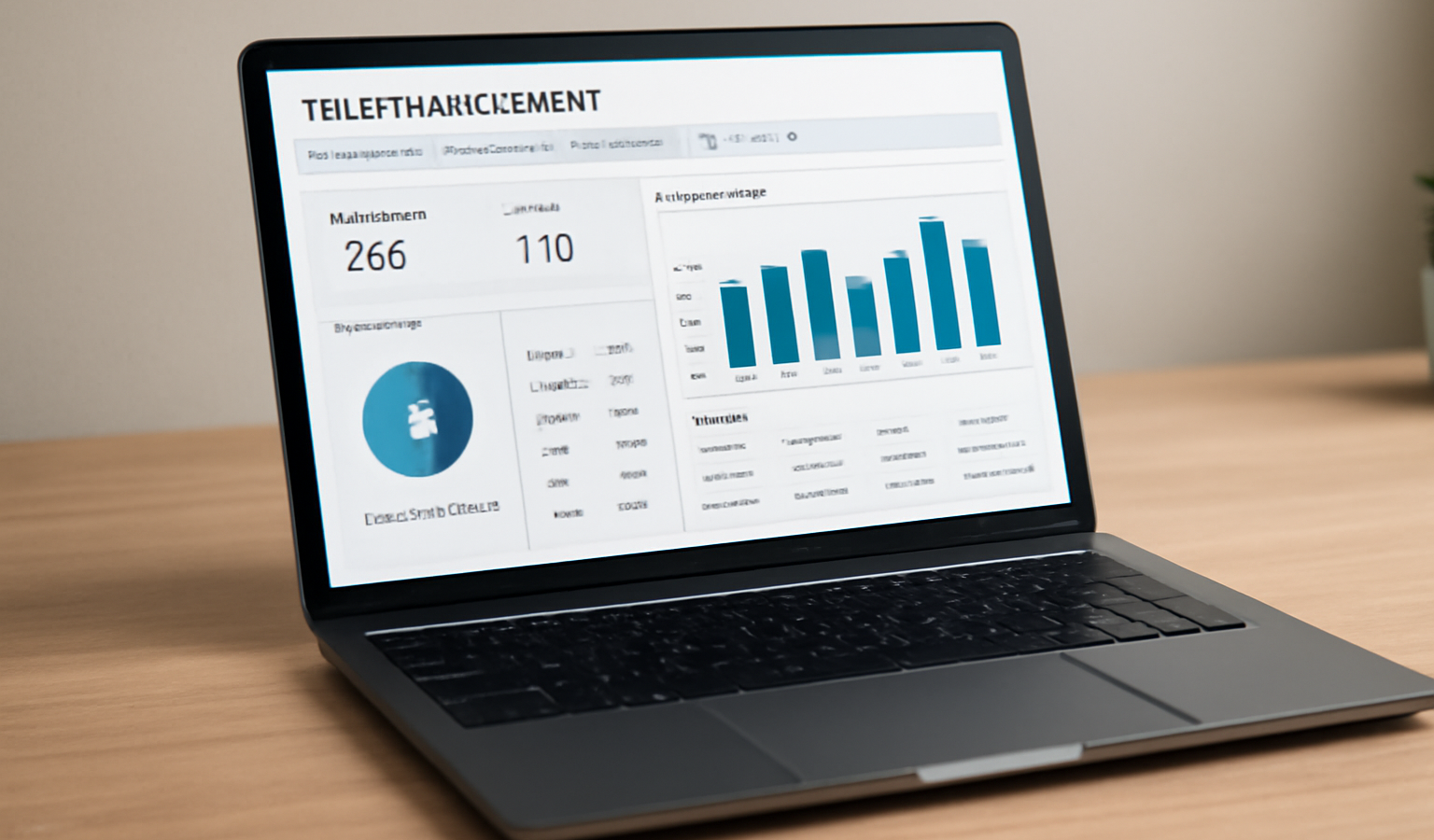 ordinateur avec tableau de gestion de flotte