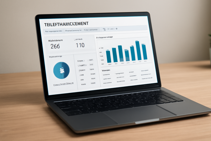 ordinateur avec tableau de gestion de flotte