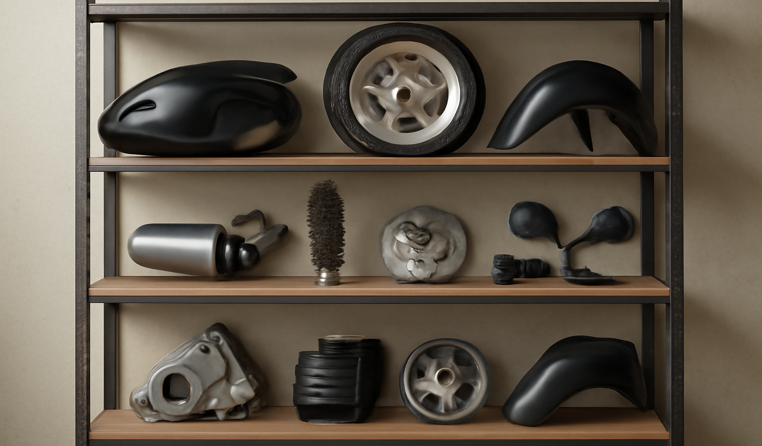 pieces detachees scooter rangees sur etagere