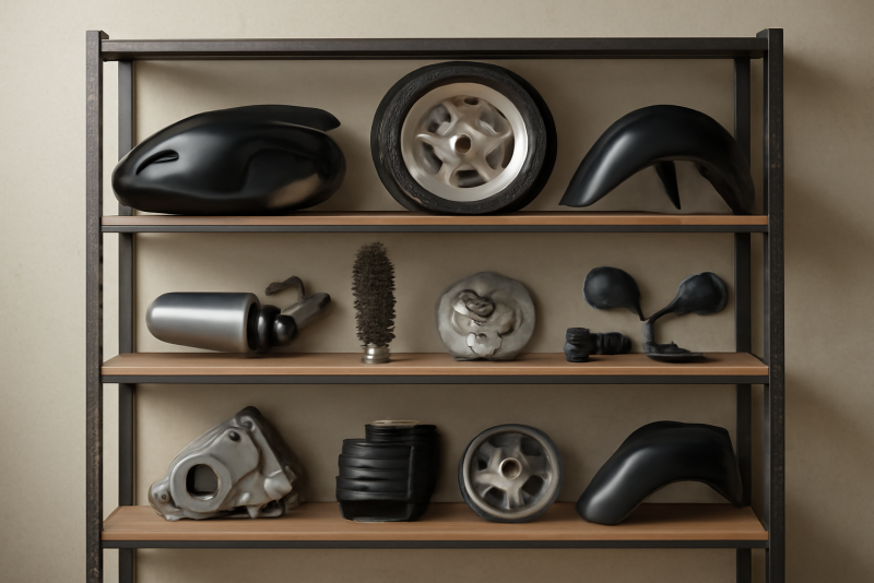 pieces detachees scooter rangees sur etagere