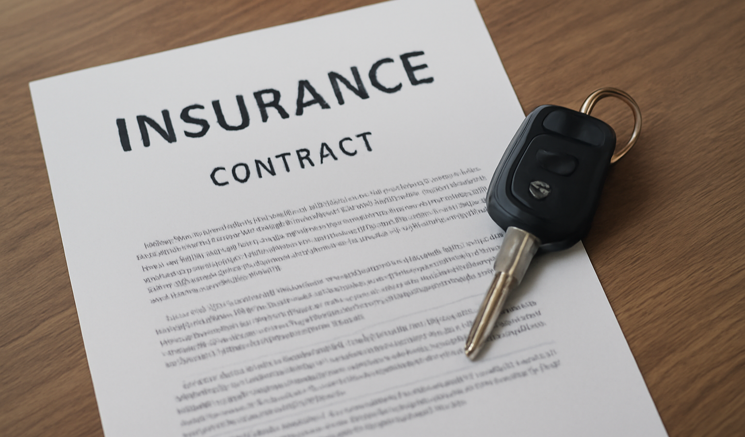 contrat d'assurance posé à côté de clés