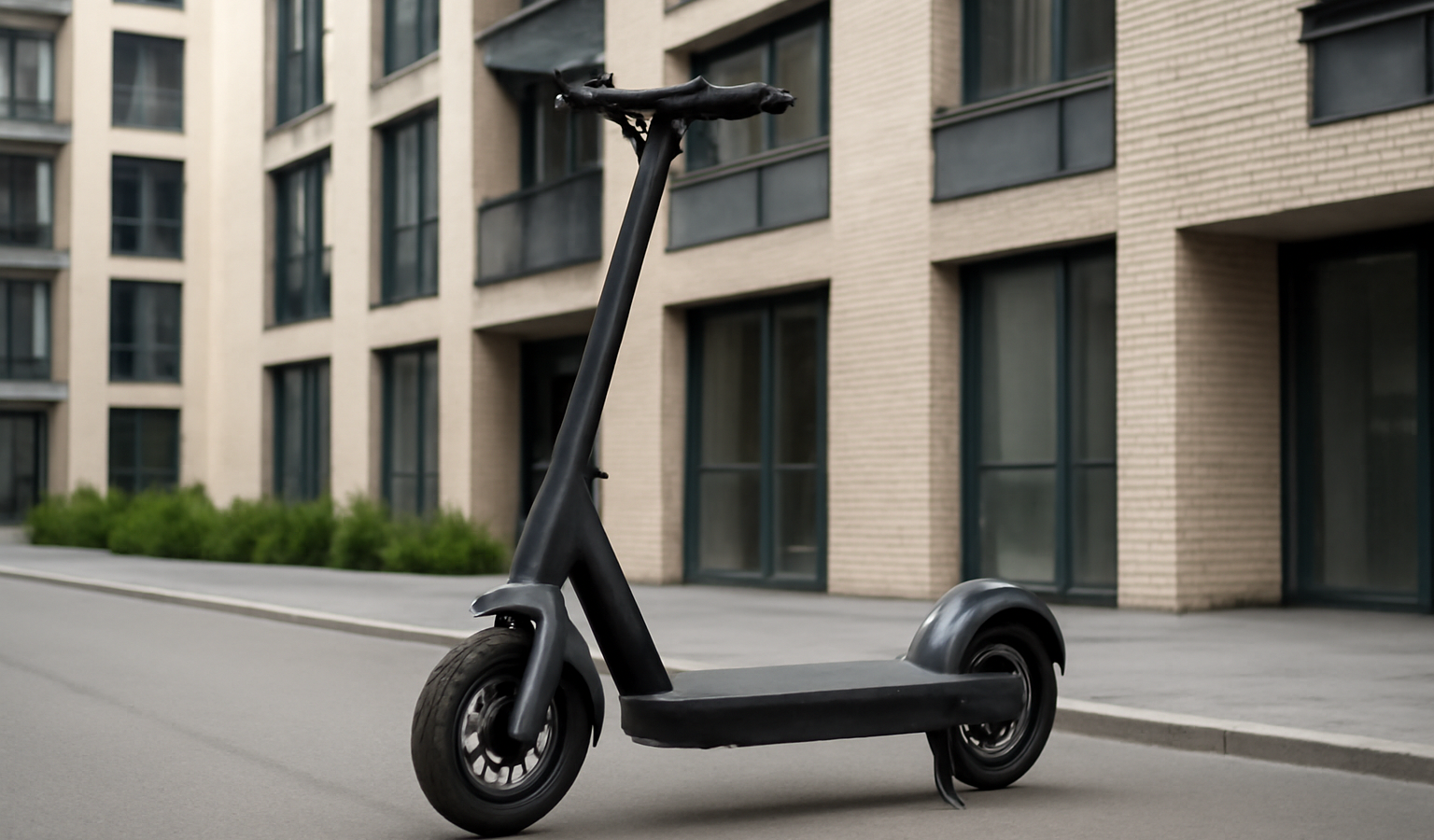 scooter electrique gare devant immeuble
