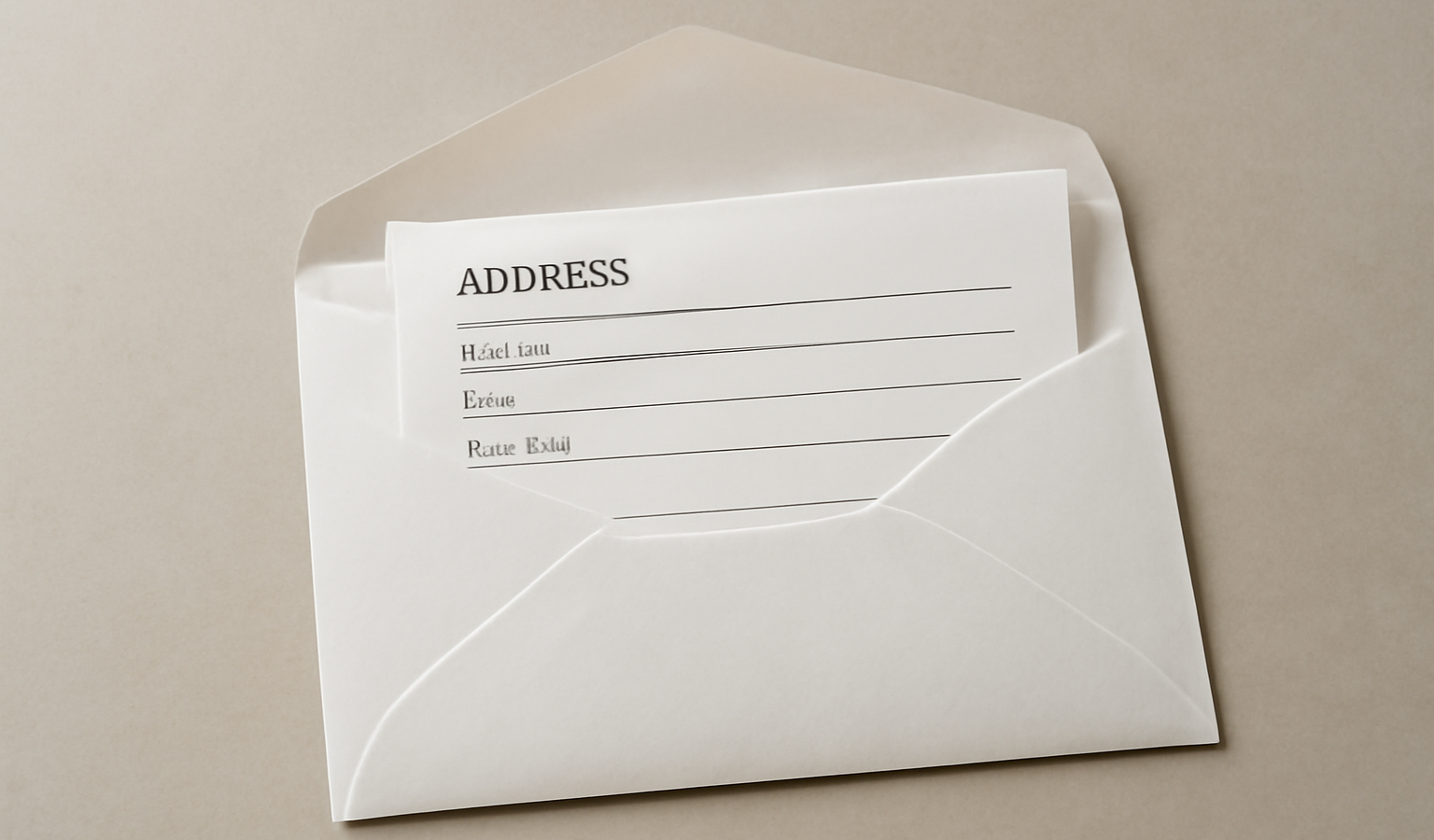 enveloppe ouverte avec formulaire adresse