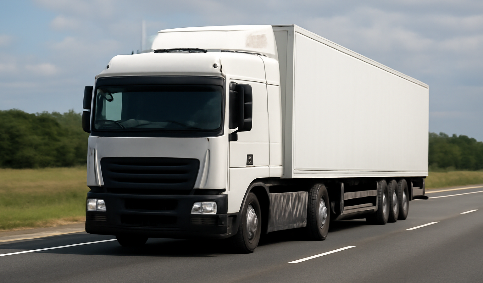 camion de transport roulant sur route nationale