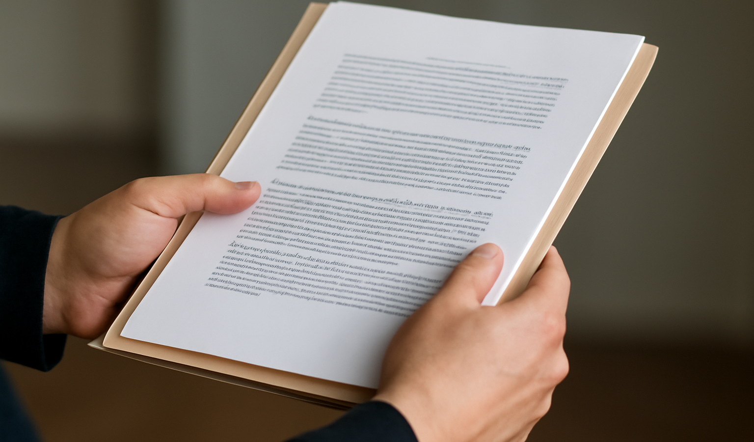 mains tenant un dossier de documents