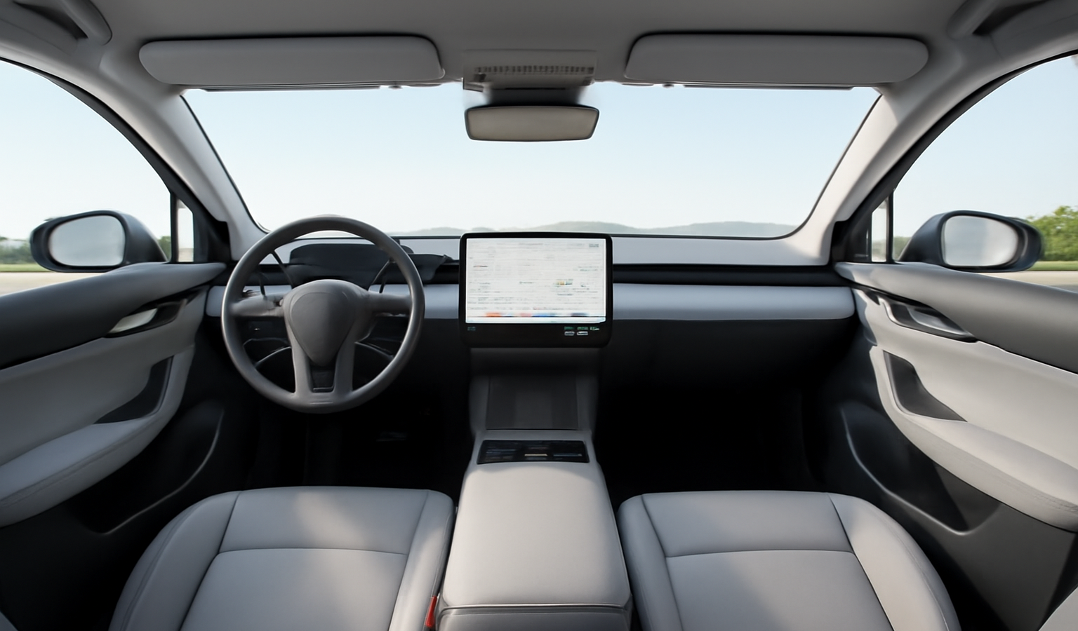 intérieur spacieux d'une voiture électrique familiale