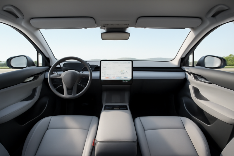 intérieur spacieux d'une voiture électrique familiale