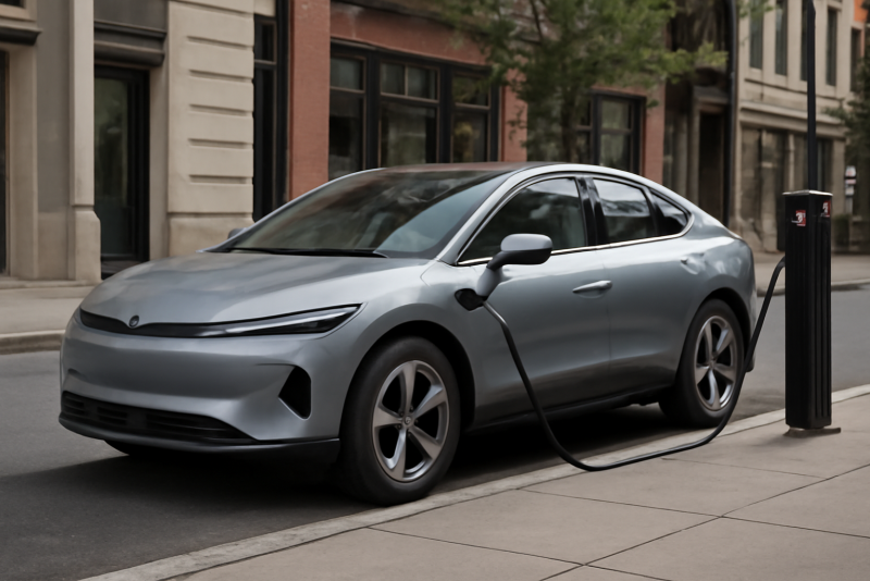 voiture électrique stationnée en ville