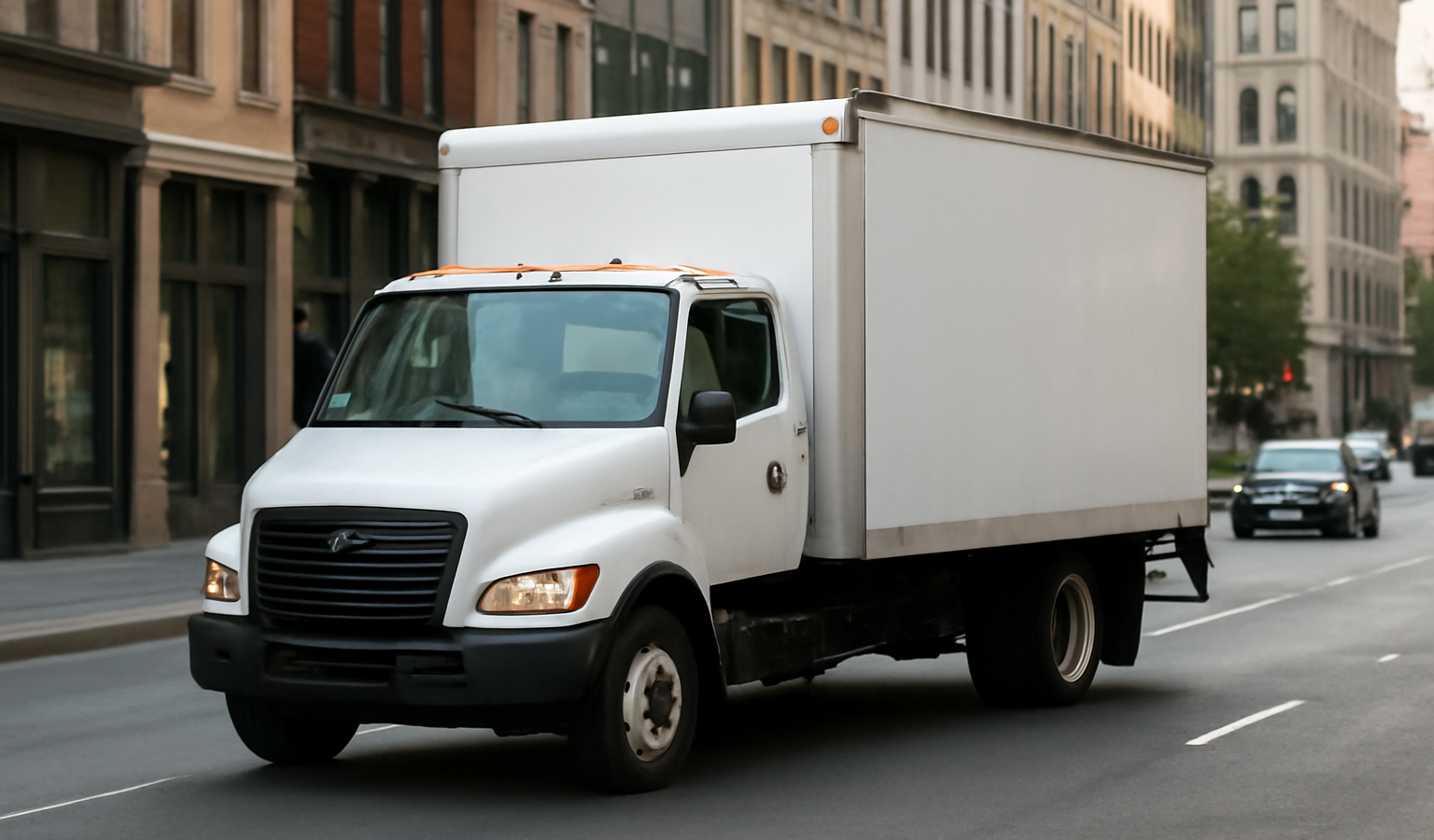 camion de livraison circulant en ville