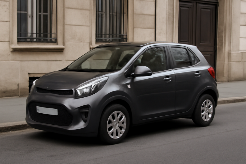 voiture compacte garée rue urbaine