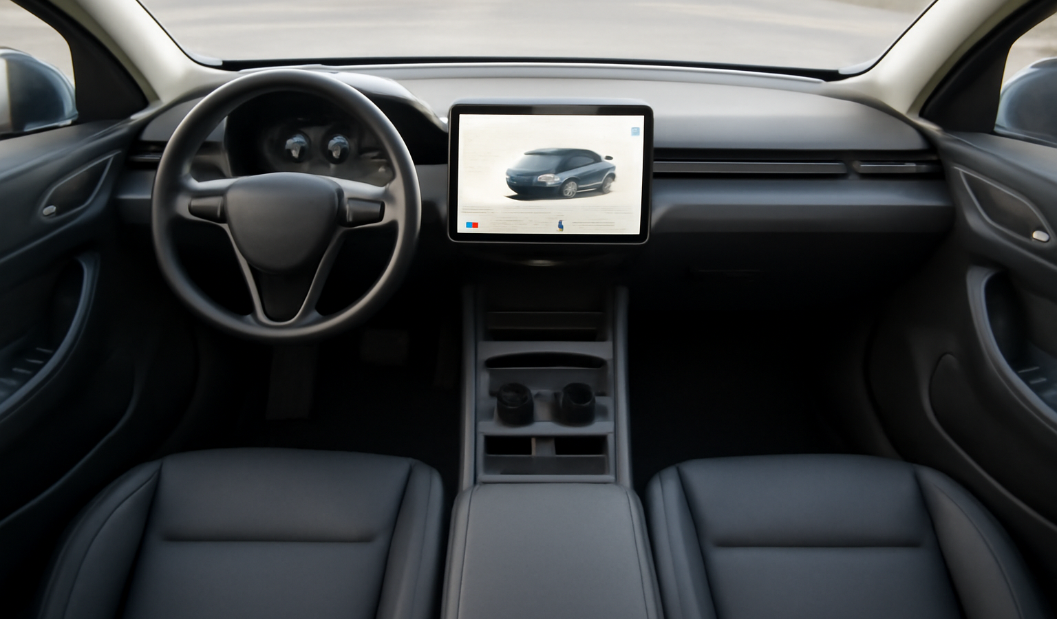 intérieur de voiture électrique avec accessoires