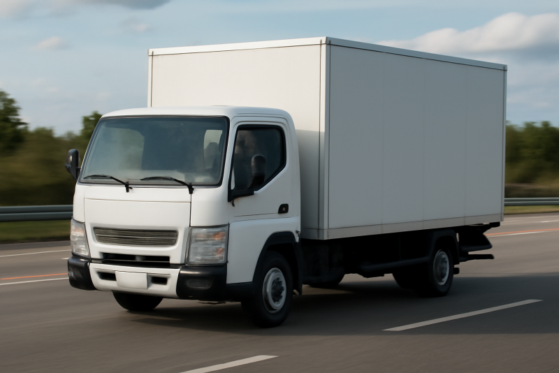 camion de livraison circulant sur voie rapide