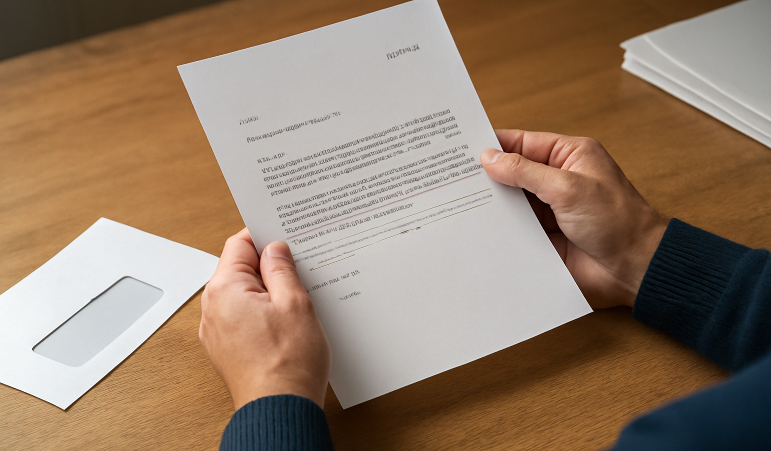 personne consultant un courrier administratif