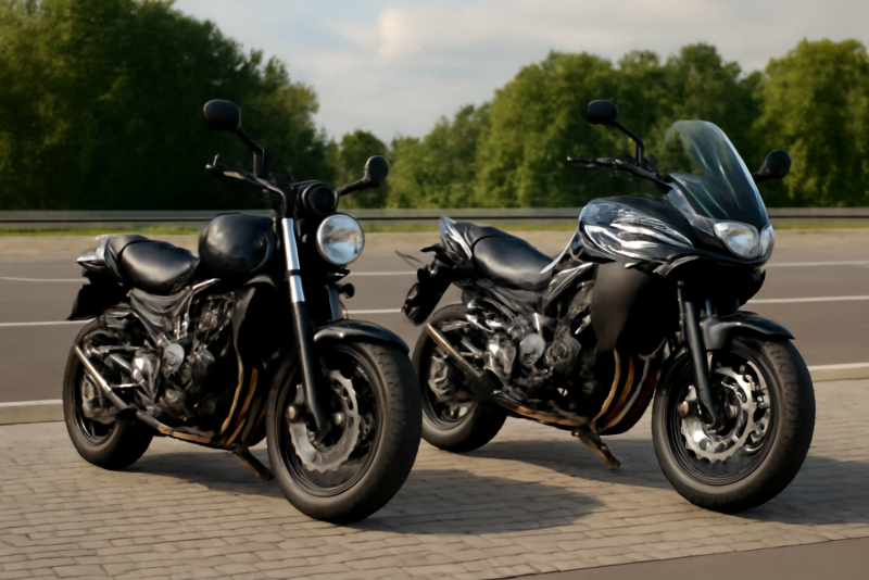 deux motos sur aire de repos
