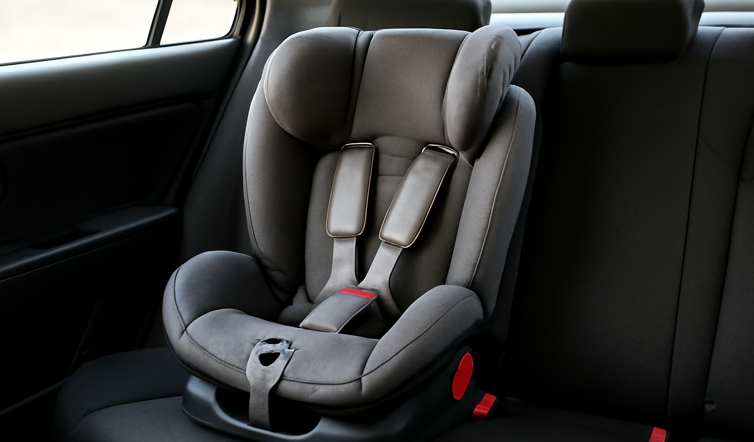 siège enfant installé sur banquette arrière voiture