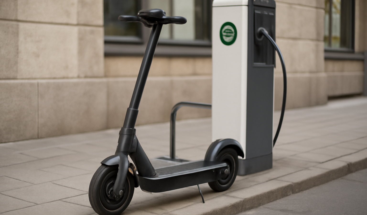 scooter électrique stationné près d'une station